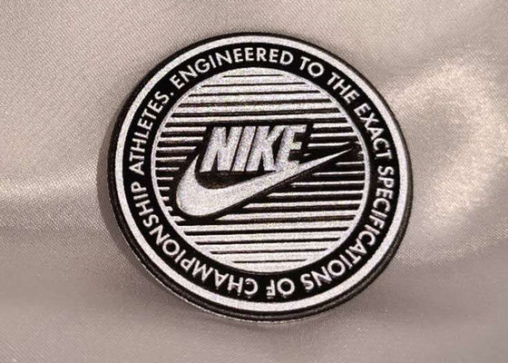 Alrededor grabada en relieve Nike Logo TPU 3M Reflective Labels For Sweatpants