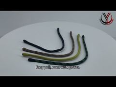 Ver Cuerda de Ajuste Personalizada de 10 cm de Largo para Ropa, Goteo de Silicona Brillante en Ambos Extremos, Demostración