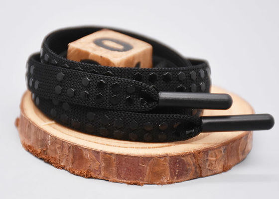 Silicón impreso cordón de encargo plano Dots For Garments del lazo del poliéster