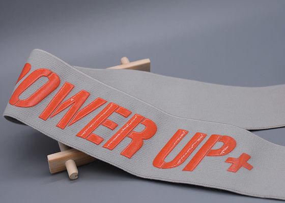 Logotipo brillante 47m m del silicón de par en par no deslizar a la banda elástica para la ropa