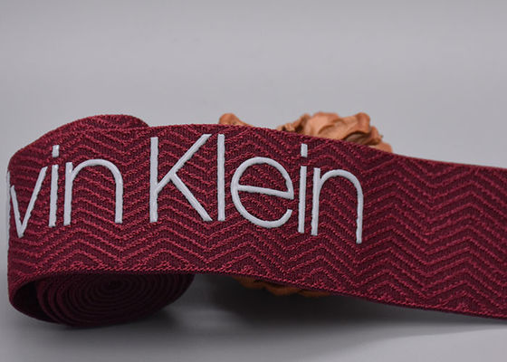 banda elástica impresa 30m m de la ropa con el logotipo brillante del silicón